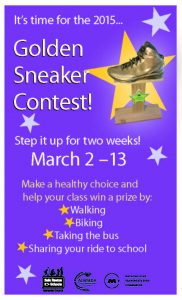 flyer for the golden sneaker contest March 2 to 13, 2015