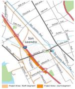 map of freeways in San Leandro