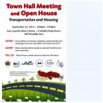 town hall meeting and open house flyer