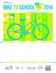 bike to school 2014 flyer with one large cartoon bike