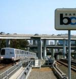 BART train on the tracks