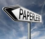 arrow with the word "paperless" on it