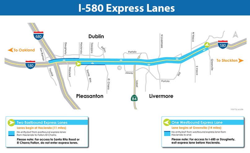 I-580 Express Lanes map