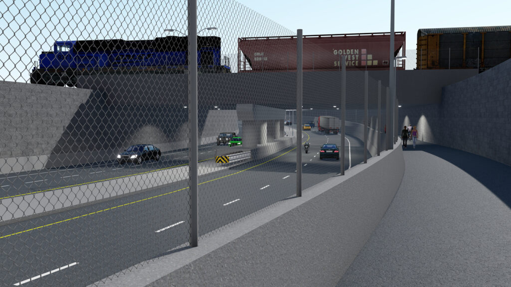 Rendering of Port of Oakland 7th Street Grade Separation East Project_Westbound Approach