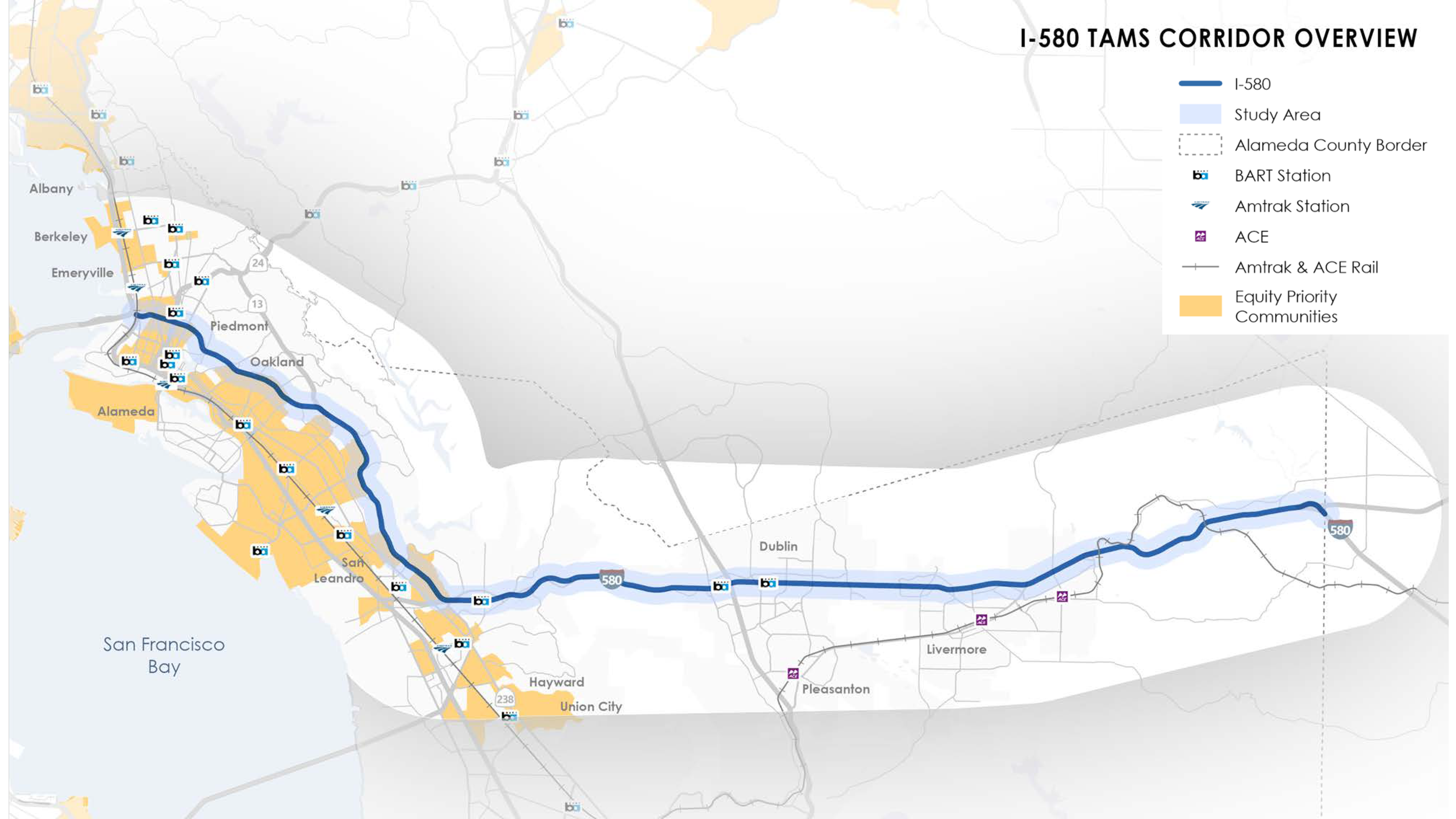 I-580 Transit and Multimodal (I-580 TAMS) Corridor Overview.