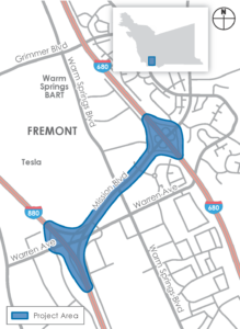 Map of the SR-262 Mission Boulevard Cross Connector project area