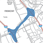 Map of the SR-262 Mission Boulevard Cross Connector project area
