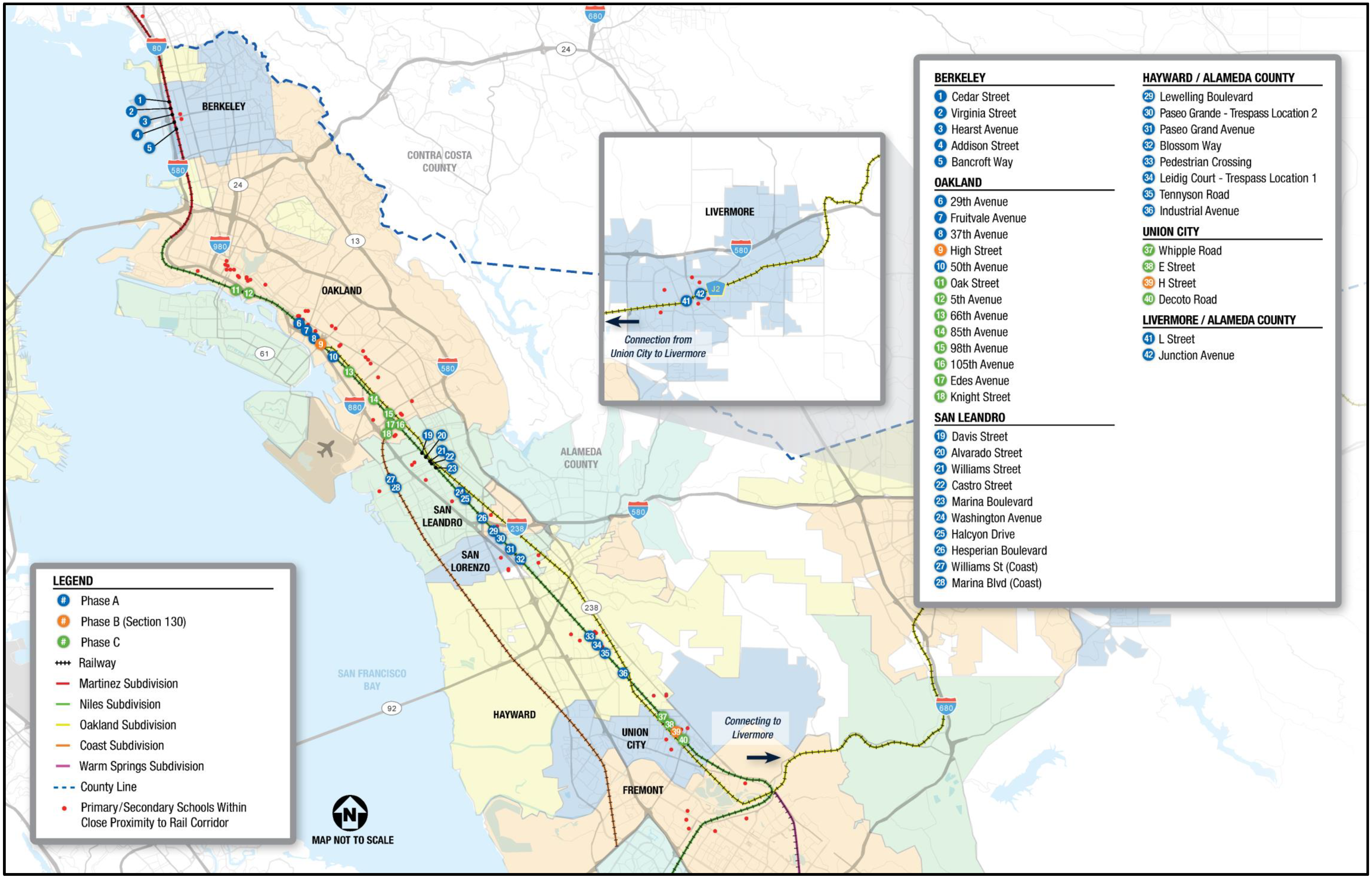 Map for RSEP Phases A, B and C