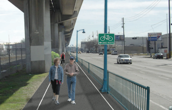 Rendering of the East Bay Greenway Multimodal project.